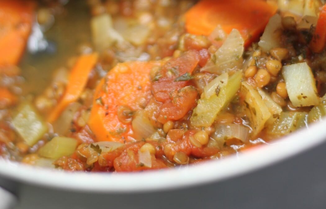 Simple Chunky Vegetable and Lentil Soup