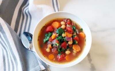 One-Pot Quinoa Chickpea Spinach Soup