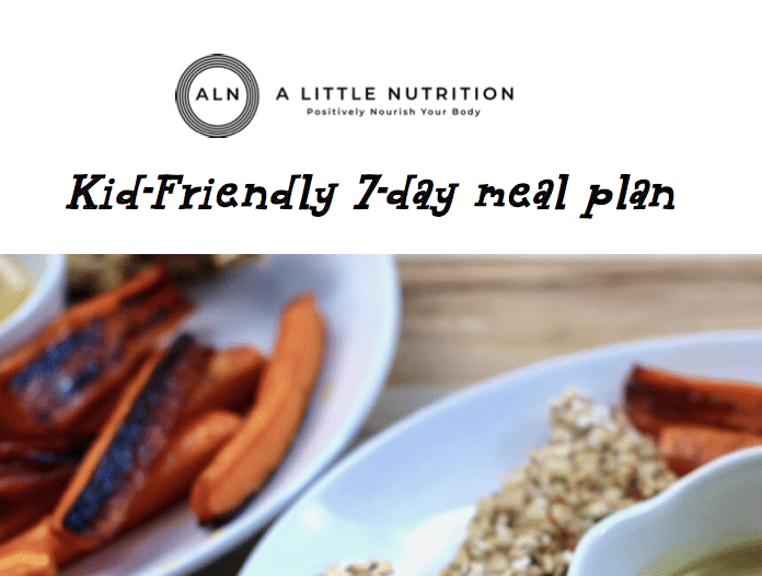 7-Day Kid Friendly Meal Plan