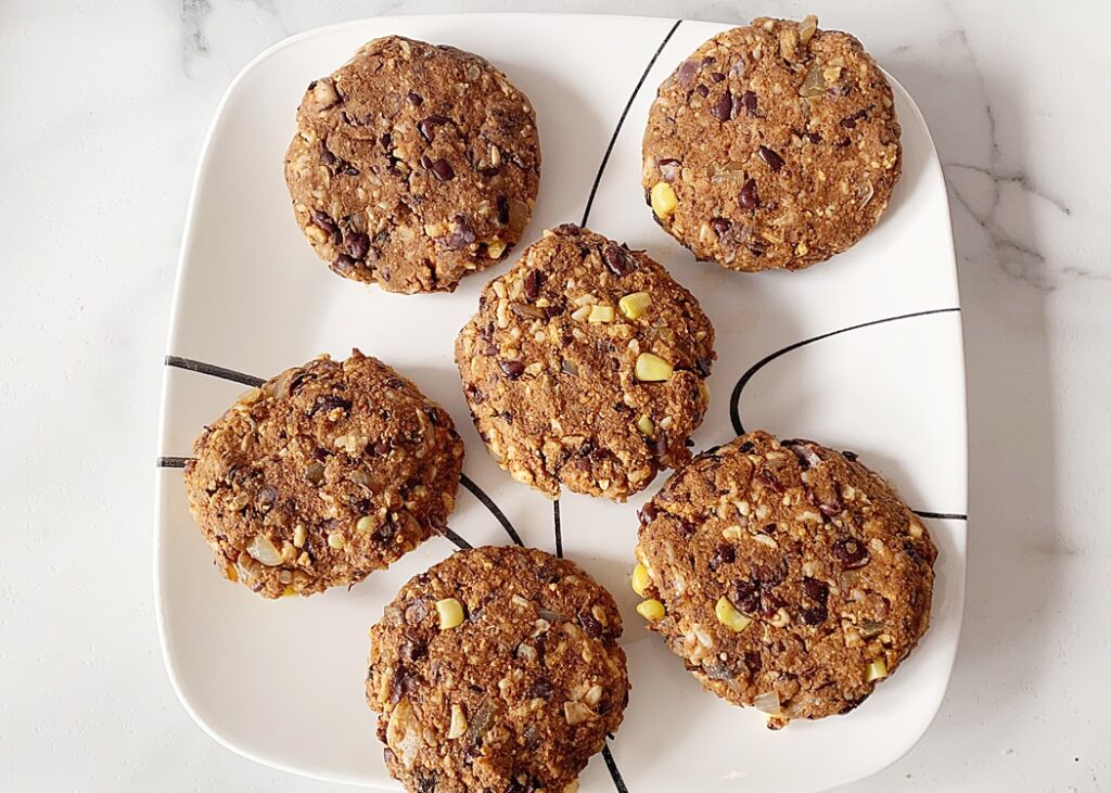 pan fry plant-based veggie burger patties