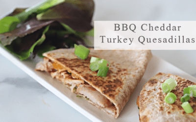 4 INGREDIENT BBQ CHEDDAR TURKEY QUESADILLAS