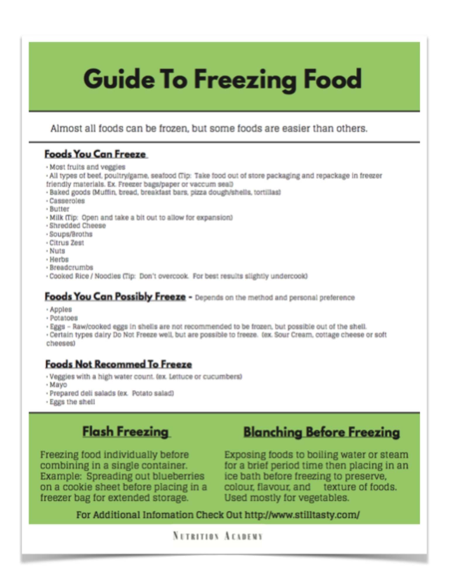 How to freeze food