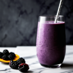 Mango Blackberry Breakfast smoothie by Winnipeg dietitians